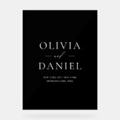 ブラックエレガントの結婚ミニマルな歓迎サイン アクリルサイン (正面)