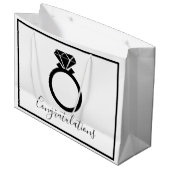 ブラックエレガントの結婚リングや輪 ラージペーパーバッグ (正面アングル)