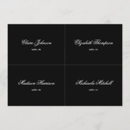 ブラックエレガントの結婚座席表DIY 招待状