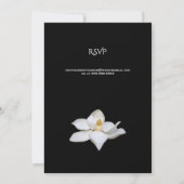 ブラックエレガントのInvの白マグノリア結婚フローラ 招待状 (裏面)