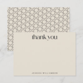 ブラックエレガントアイボリーミッドモダンカスタムブライダルシャワー サンキューカード