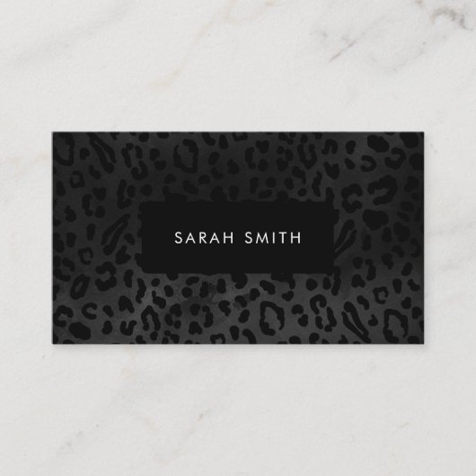 ブラックエレガントアニマルプリントプロフェッショナル 名刺 (正面)