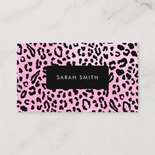 ブラックエレガントアニマルプリントプロフェッショナル 名刺 (正面)