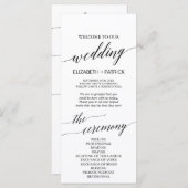 ブラックエレガントアフターセレモニー結婚式 プログラム (正面/裏面)