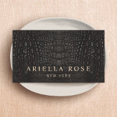 ブラックエレガントアリゲータースキンルクスプロフェッショナル 名刺