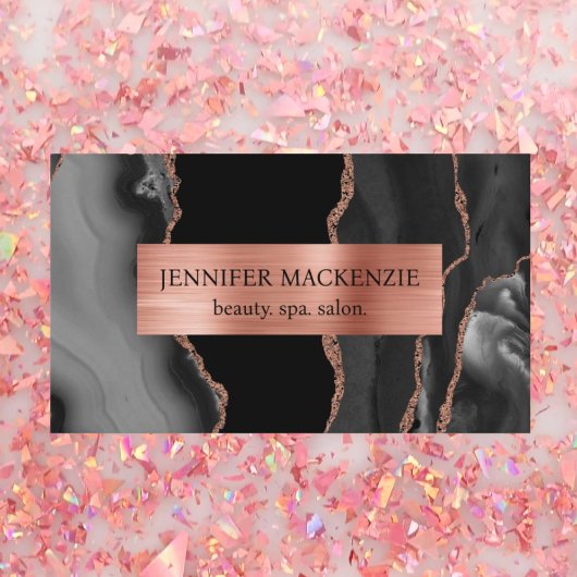 ブラックエレガントアンドバラ金ゴールドアガテラグジュアリー 名刺