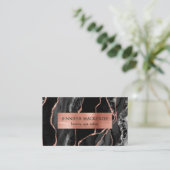 ブラックエレガントアンドバラ金ゴールドアガテラグジュアリー 名刺 (スタンド正面)