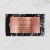 ブラックエレガントアンドバラ金ゴールドアガテラグジュアリー 名刺 (裏面)