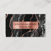 ブラックエレガントアンドバラ金ゴールドアガテラグジュアリー 名刺 (正面)