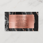 ブラックエレガントアンドバラ金ゴールドアガテラグジュアリー 名刺 (裏面)