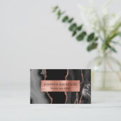 ブラックエレガントアンドバラ金ゴールドアガテラグジュアリー 名刺 (スタンド正面)