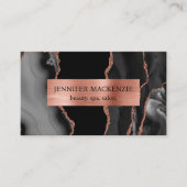 ブラックエレガントアンドバラ金ゴールドアガテラグジュアリー 名刺 (正面)