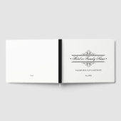 ブラックエレガントアンドホワイトホテパーソナライズされたルファミリー ゲストブック (全面)