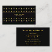 ブラックエレガントアンド金ゴールドダマスク 名刺 (正面/裏面)