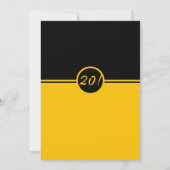 ブラックエレガントアンド金ゴールドトレンディーシック20th誕生日 招待状 (裏面)