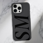 ブラックエレガントイニシャルモノグはっきりしたラム iPhone 16 PRO MAXケース<br><div class="desc">ブラックエレガントはっきりしたイニシャルモノグラム電話ケース。独自のiPhoneパーソナライズされたケースを作成しカスタムて、イニシャル名。</div>