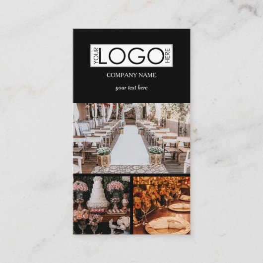ブラックエレガントイベント計画ビジネス3枚 名刺 (正面)