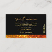 ブラックエレガントオレンジ金ゴールドスパークルグリッターシメリー 名刺 (裏面)