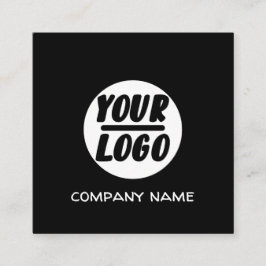 ブラックエレガントカスタムビジネスロゴ、プロフェッショナル スクエア名刺