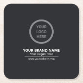 ブラックエレガントカスタムプロモーション スクエアペーパーコースター (正面)