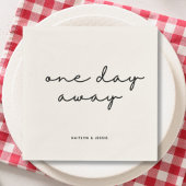 ブラックエレガントカスタムリハーサルディナーデイ遠くに1日 スタンダードカクテルナプキン