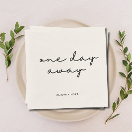 ブラックエレガントカスタムリハーサルディナーデイ遠くに1日 スタンダードカクテルナプキン