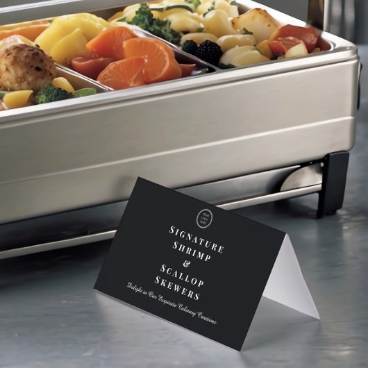 ブラックエレガントカスタムロゴ・ビュッフェ食品名ラベル