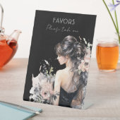 ブラックエレガントガウン18誕生日ゲストブックサイン 台座サイン (インサイチュ)