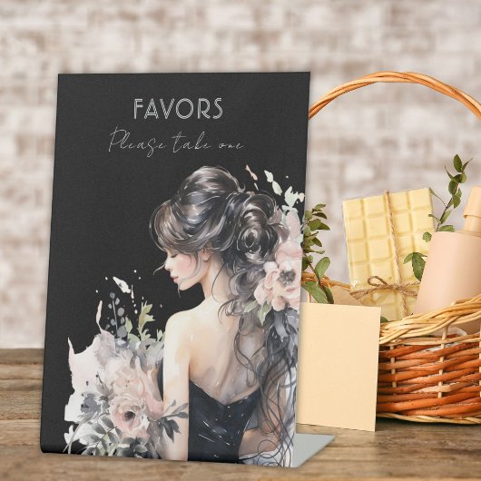 ブラックエレガントガウン18誕生日ゲストブックサイン 台座サイン