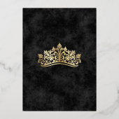 ブラックエレガントクラウンティアラキンセアニェラ 箔招待状 (裏面)