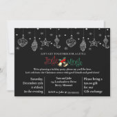 ブラックエレガントクリスマスデザイン 招待状 (正面)