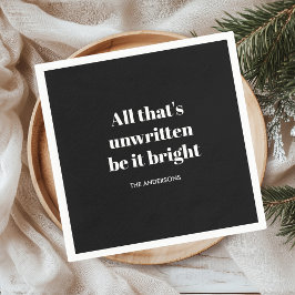 ブラックエレガントクリスマスナプキン | クラシック休日 スタンダードカクテルナプキン