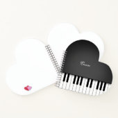 ブラックエレガントグランドピアノ音楽キーボードカスタム ノートブック (内部)