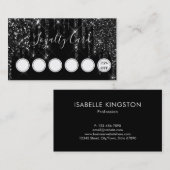 ブラックエレガントグリッタードリップロイヤリティカード 名刺 (正面/裏面)