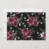 ブラックエレガントゴシックバット＆ローズ封筒カード (裏面)