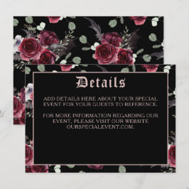 ブラックエレガントゴシックバット＆ローズ封筒カード