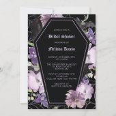 ブラックエレガントゴシックフローラ棺ブライダルシャワー 招待状 (正面)