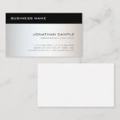 ブラックエレガントシルバーお洒落プロフェッショナルデザイン 名刺 (正面/裏面)