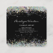 ブラックエレガントシルバーグリッター スクエア名刺 (裏面)