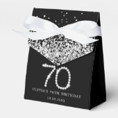 ブラックエレガントシルバーダイヤモンド70誕生日 フェイバーボックス (正面サイド)