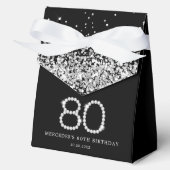 ブラックエレガントシルバーダイヤモンド80誕生日 フェイバーボックス (正面)