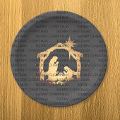 ブラックエレガントシルバー出生メリークリスマス ペーパープレート