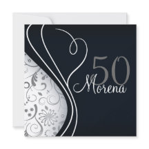 ブラックエレガントスクエア招待状