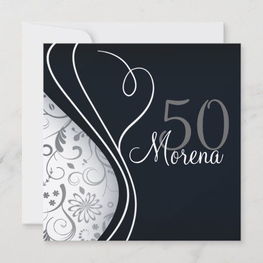 ブラックエレガントスクエア招待状 招待状 (正面)