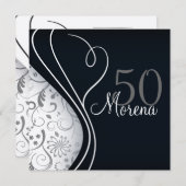 ブラックエレガントスクエア招待状 招待状 (正面/裏面)