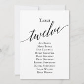 ブラックエレガントスクリプトテーブルナンバー12 席次表 招待状 (裏面)