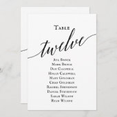 ブラックエレガントスクリプトテーブルナンバー12 席次表 招待状 (正面/裏面)