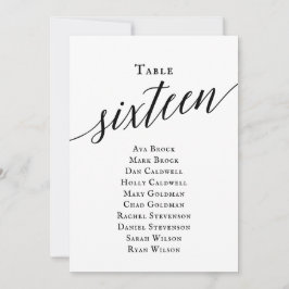 ブラックエレガントスクリプトテーブルナンバー16 席次表 招待状