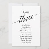 ブラックエレガントスクリプトテーブルナンバー3 席次表 招待状 (正面)