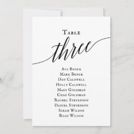 ブラックエレガントスクリプトテーブルナンバー3 席次表 招待状